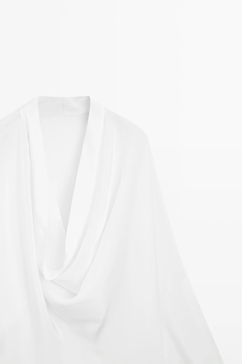 Flowing shirt with cowl neckline detail