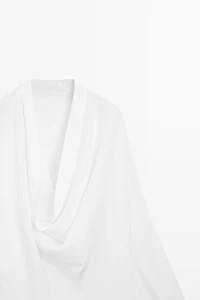 Flowing shirt with cowl neckline detail