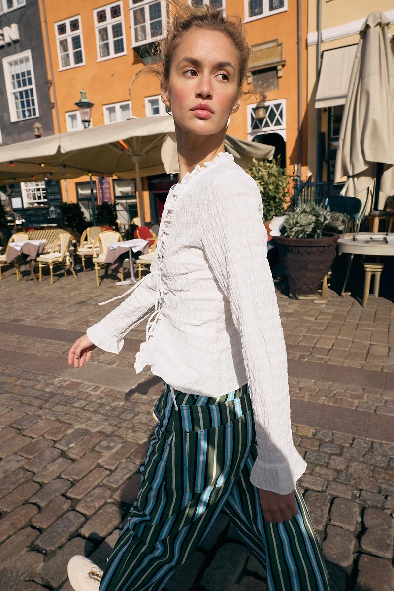 SMOCKED TIE TOP