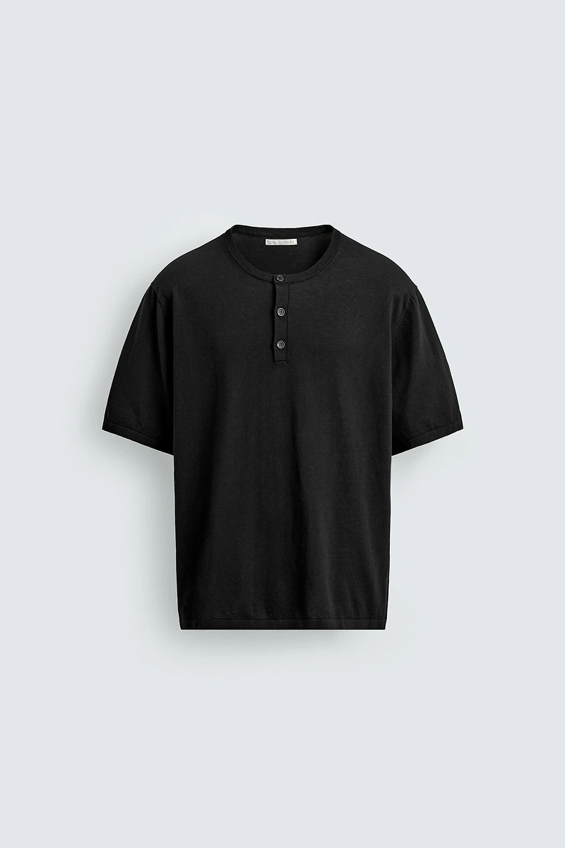 KNIT HENLEY SHIRT