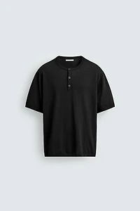 KNIT HENLEY SHIRT