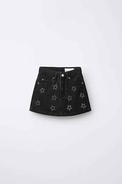JUPE EN DENIM ÉTOILES BRILLANTES