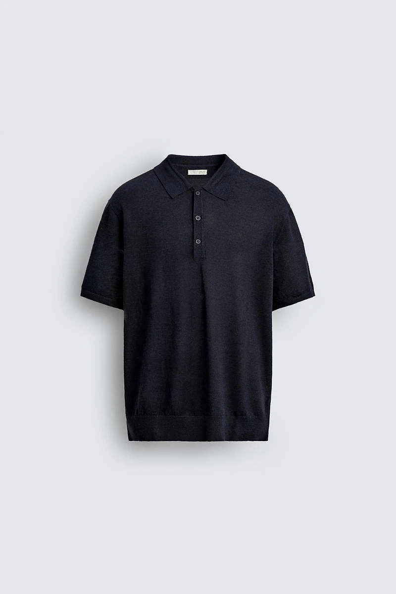 100% LINEN KNIT POLO SHIRT