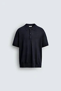 100% LINEN KNIT POLO SHIRT