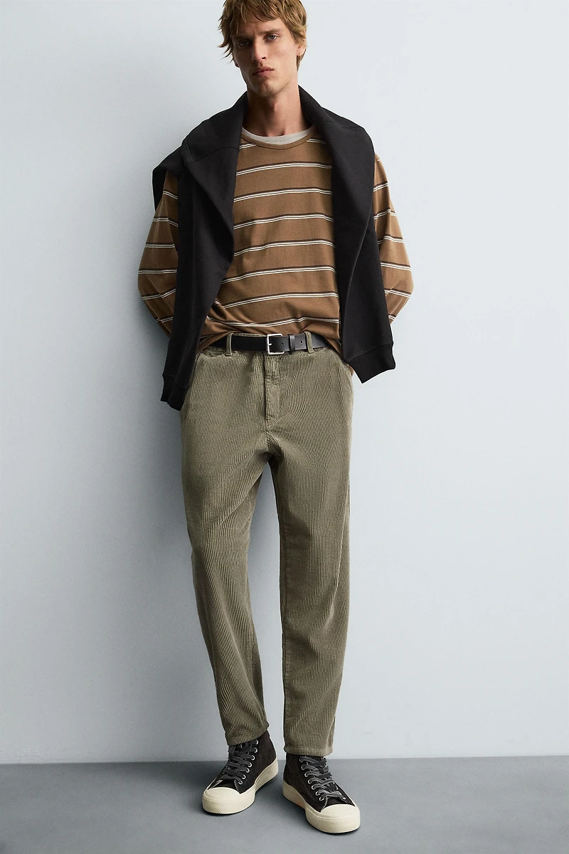 TAPERED FIT CORDUROY PANTS