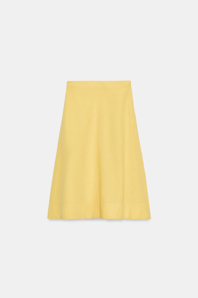 ZW COLLECTION LINEN BLEND MIDI SKIRT