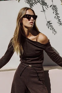 ASYMMETRIC PIQUÉ TOP