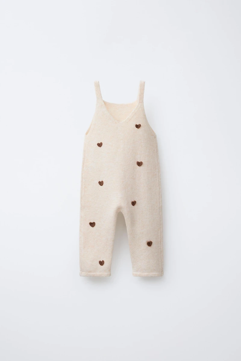 HEART KNIT OVERALLS