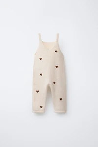 HEART KNIT OVERALLS