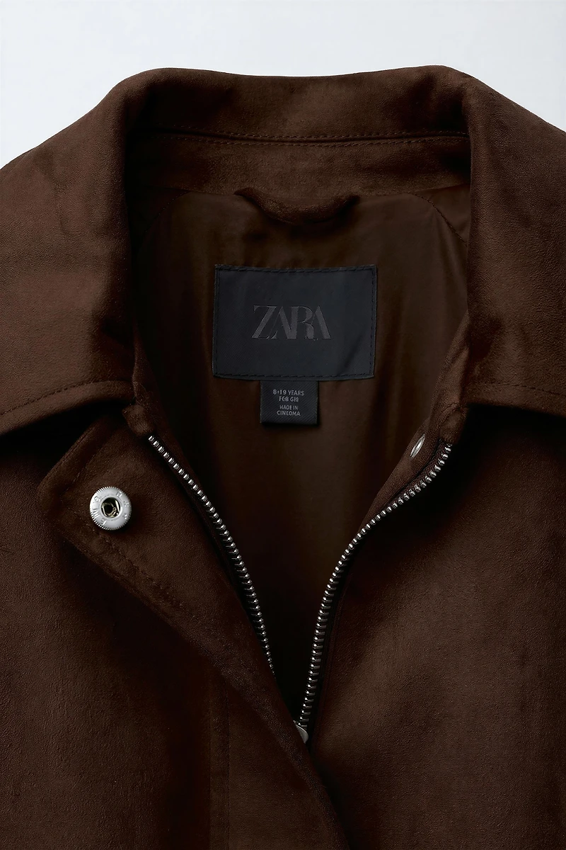 FAUX SUEDE BOMBER JACKET