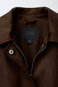 FAUX SUEDE BOMBER JACKET