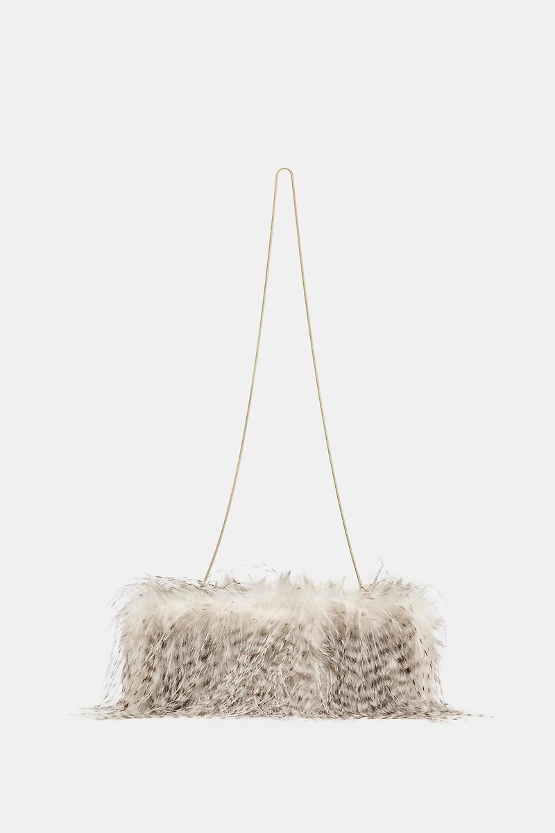 FAUX FUR CLUTCH