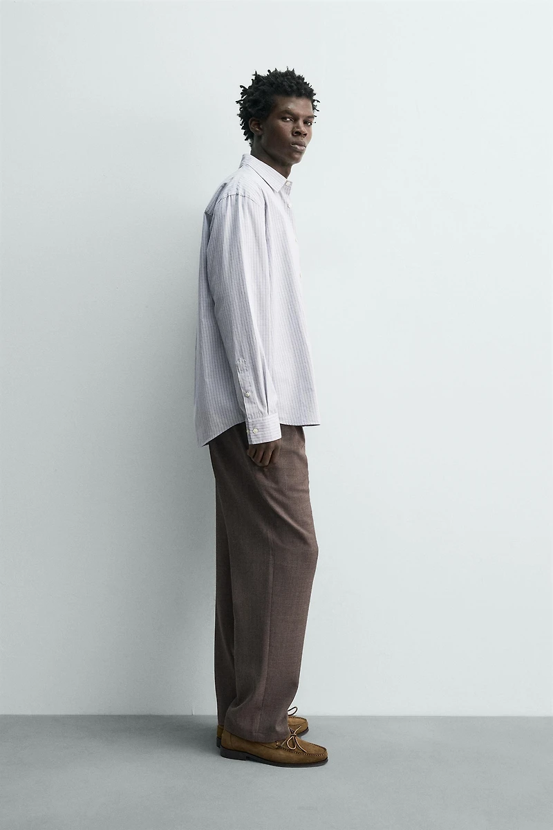 CHEMISE EN POPELINE À CARREAUX
