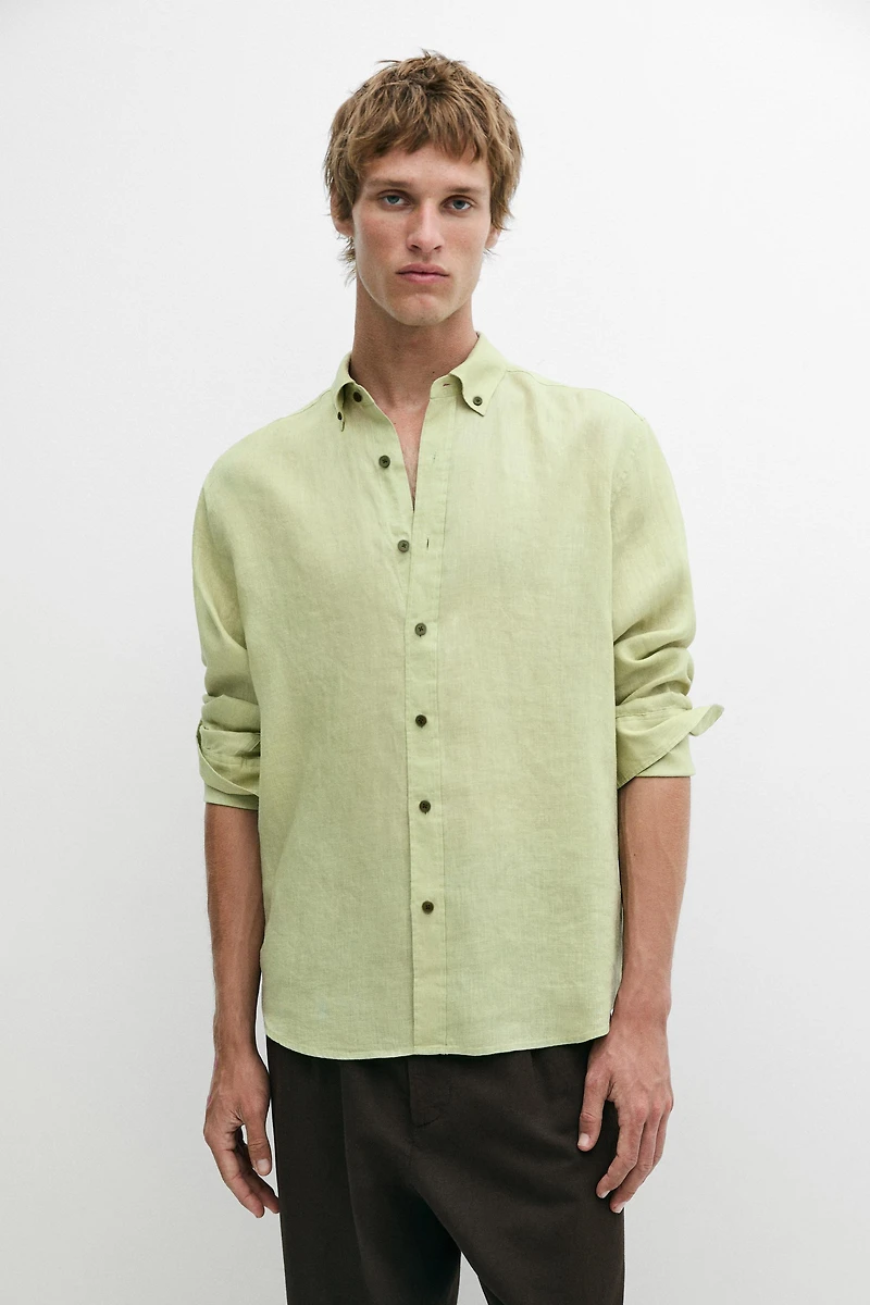 100% linen regular fit shirt