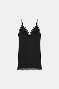 LACE STRAP MINI DRESS