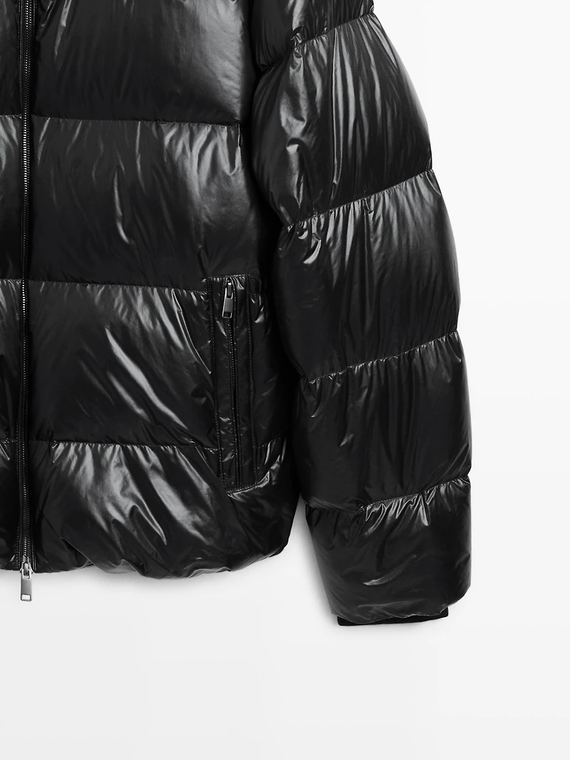 Down blend puffer jacket