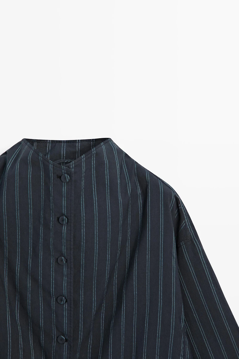 Striped high neck bomber jacket