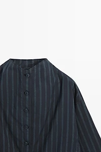 Striped high neck bomber jacket