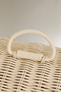 CHILDREN'S RATTAN HAMPER WITH LID
