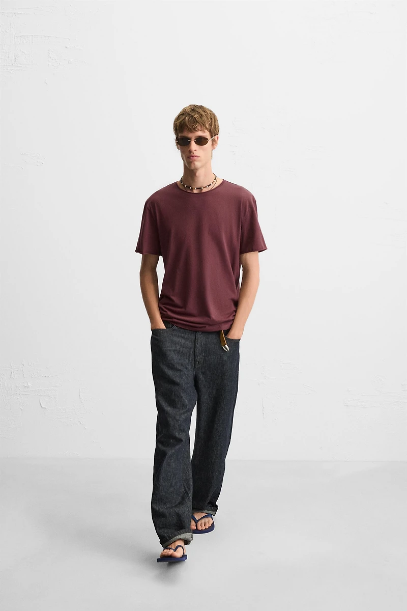 BASIC T-SHIRT WITH IRREGULAR HEM