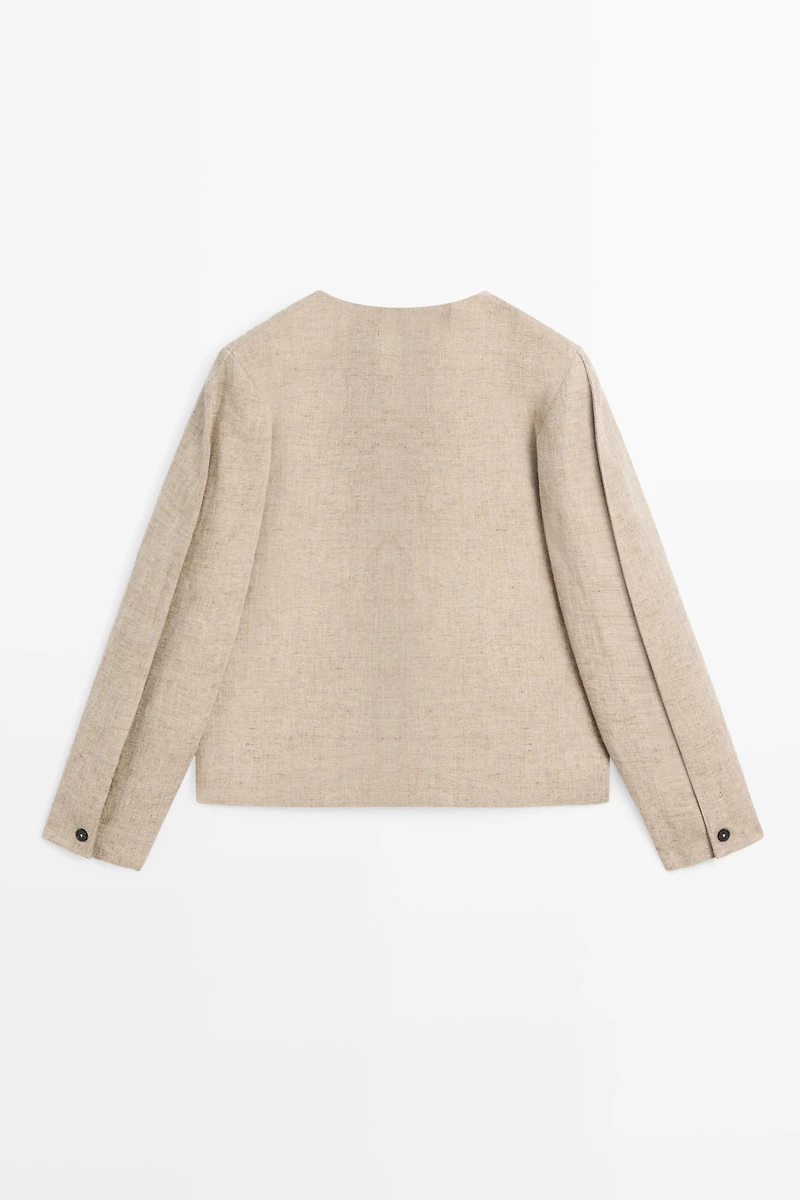 Bomber jacket with flecked detail