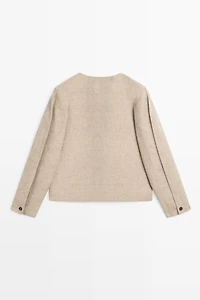 Bomber jacket with flecked detail