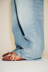 SATIN EFFECT SLINGBACK SHOES