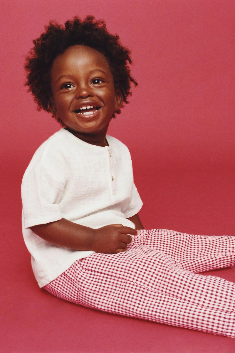 GINGHAM BAGGY PANTS