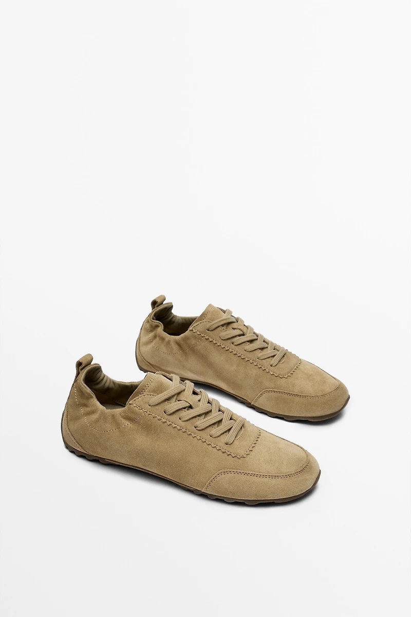 Soft leather trainers