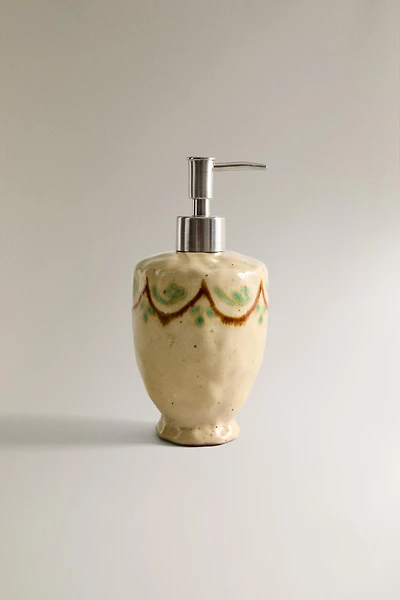 PAINTED CERAMIC SOAP DISPENSER