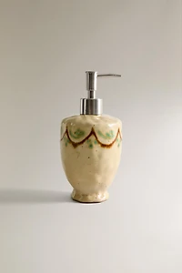 PAINTED CERAMIC SOAP DISPENSER