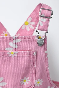 FLORAL TWILL OVERALLS