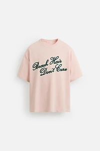 EMBROIDERED TEXT T-SHIRT