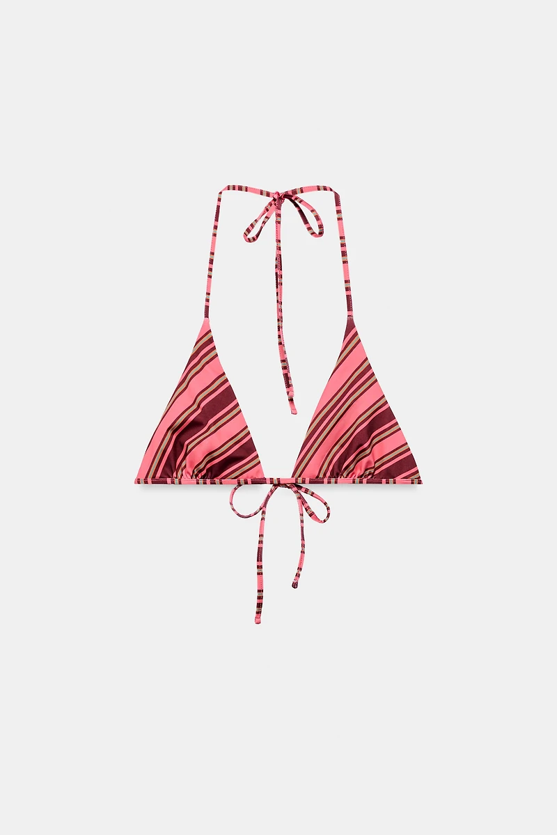 REVERSIBLE STRIPED BIKINI TOP