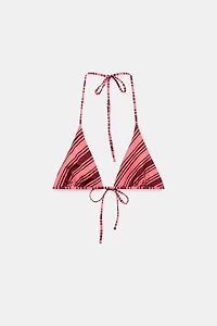 REVERSIBLE STRIPED BIKINI TOP