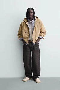 RELAXED FIT HOODED FIREMAN CLASP JACKET