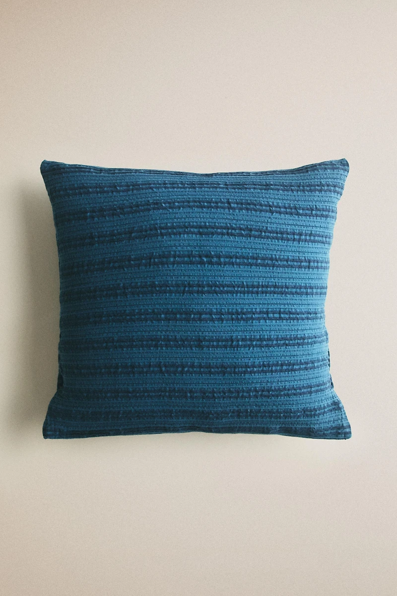 KIDS' TEXTURED STRIPED THROW PILLOW COVER