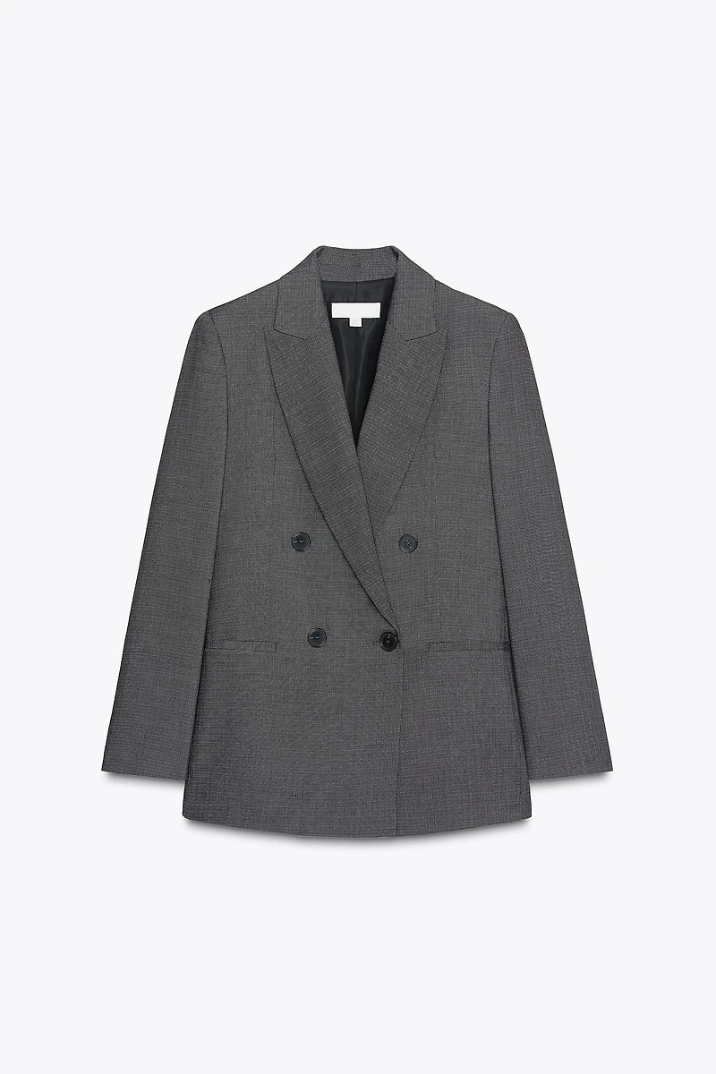 DOUBLE BREASTED BLAZER WITH SHOULDER PADS