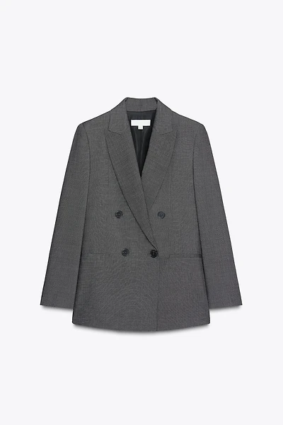 DOUBLE BREASTED BLAZER WITH SHOULDER PADS