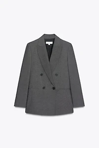 DOUBLE BREASTED BLAZER WITH SHOULDER PADS