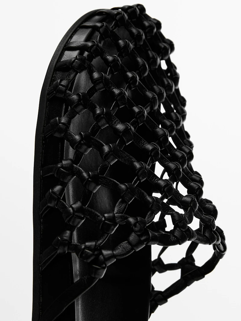 Sabot cuir tressé