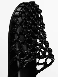 Sabot cuir tressé