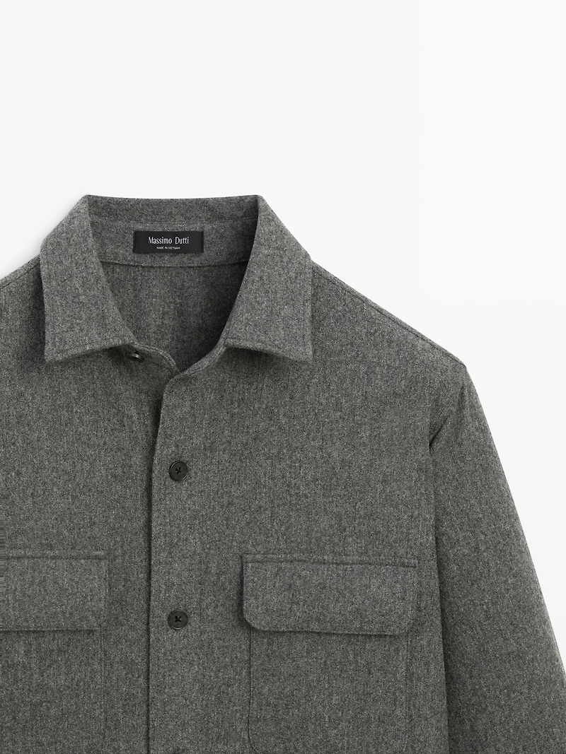 Wool blend overshirt with pockets