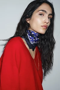 100% SILK POLKA DOT PRINT SCARF
