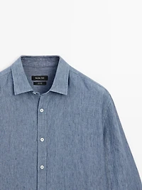 Chemise regular délavée en lin