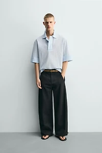 TEXTURED BOXY FIT POLO SHIRT