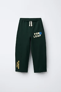 PANTALON EN MOLLETON BALLOON À INSCRIPTION