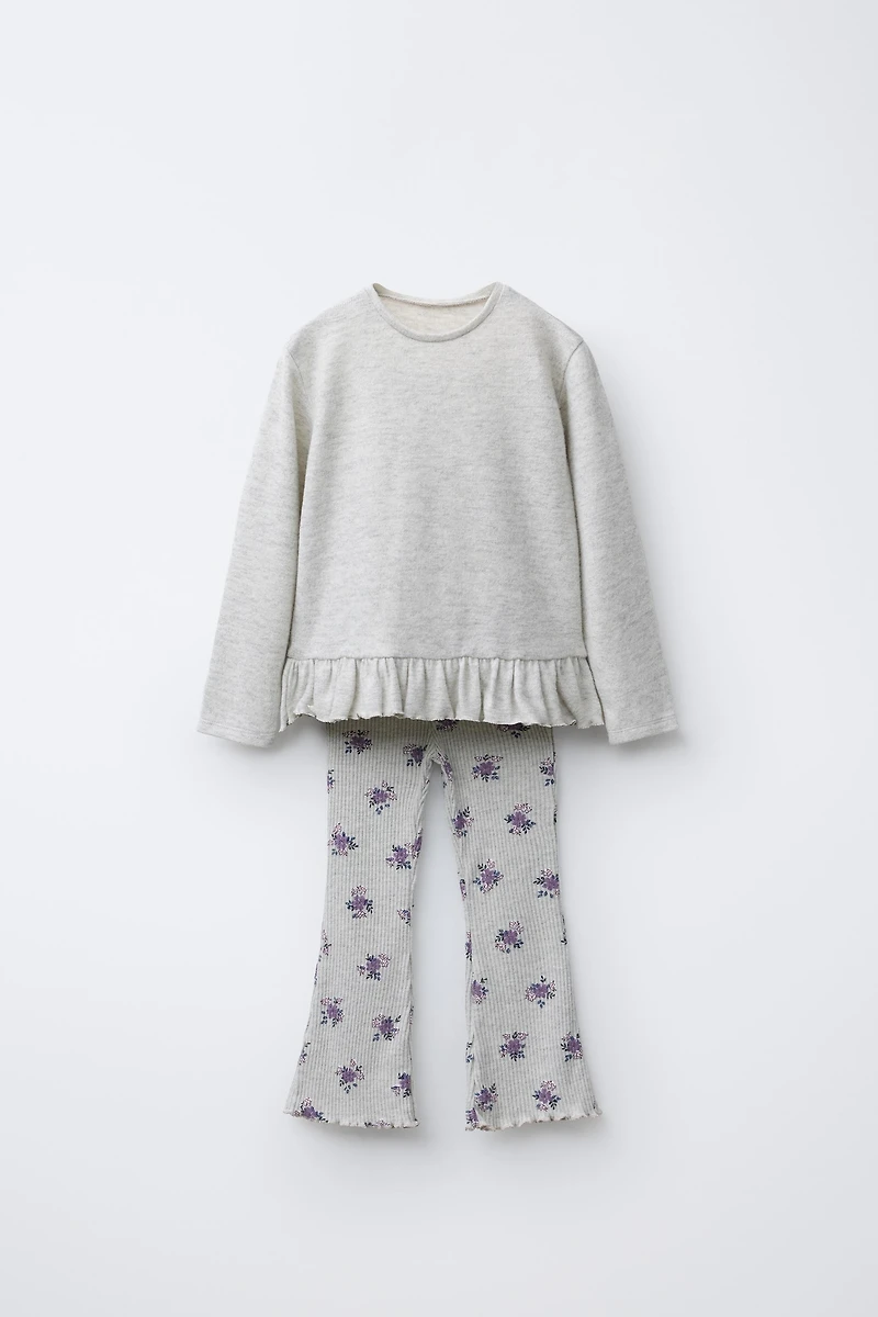 PRINTED SOFT TOUCH T-SHIRT AND LEGGINGS SET