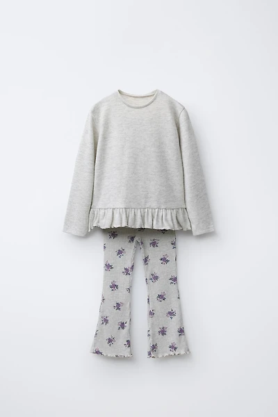 PRINTED SOFT TOUCH T-SHIRT AND LEGGINGS SET