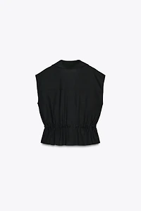 LINEN SAFARI BELTED TOP